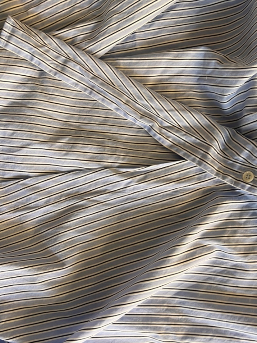 ZARA Women Blue Striped Button Down Belt Cotton Shirt Dress Size L - Picture 9 of 9